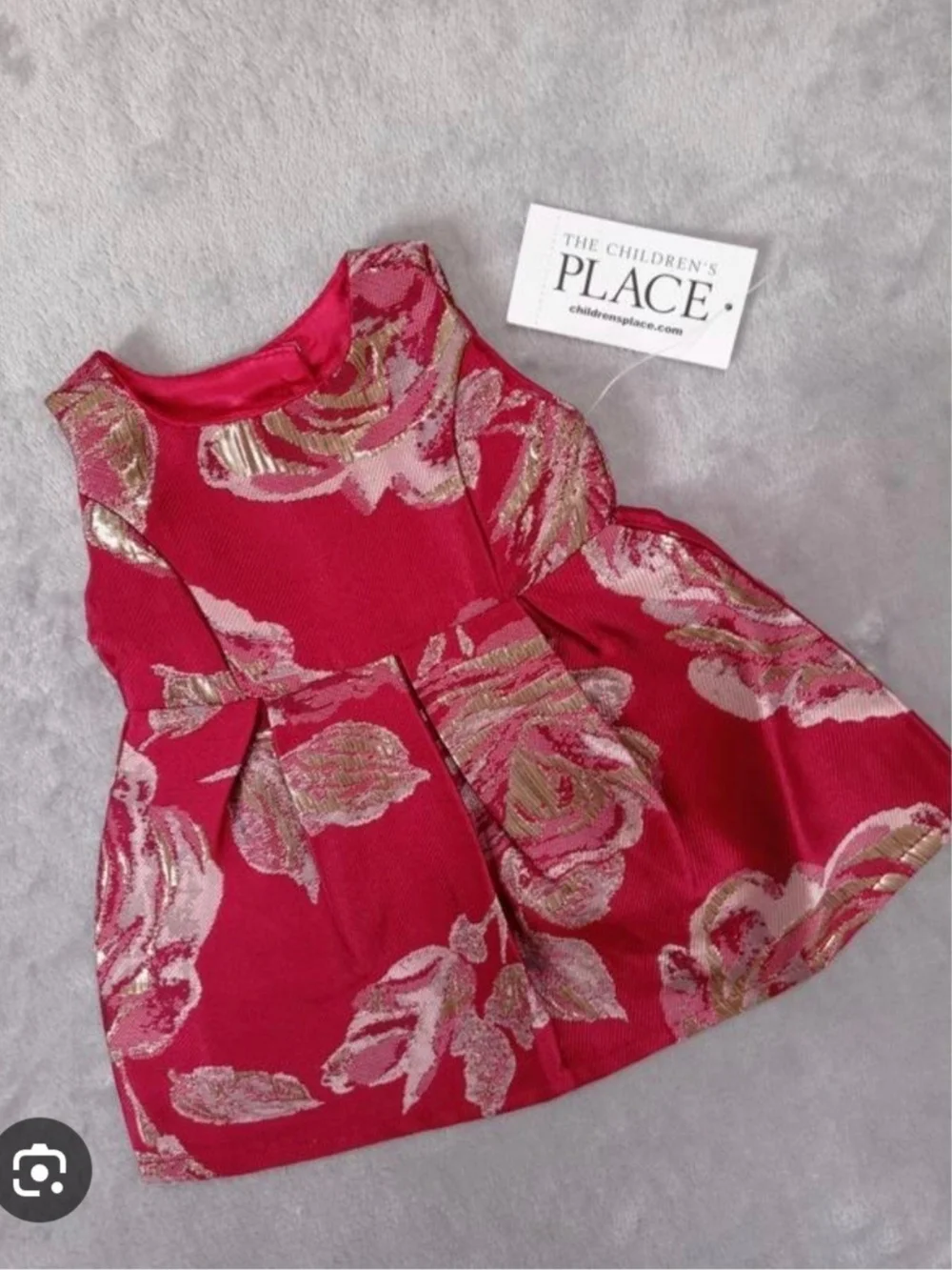 The Children's Place Floral Jacquard Party Dress With Matching Doll Dress